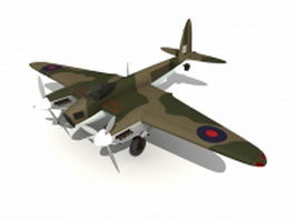 DH.98 Mosquito combat aircraft 3d preview