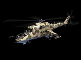 Mil Mi-24 attack helicopter 3d preview