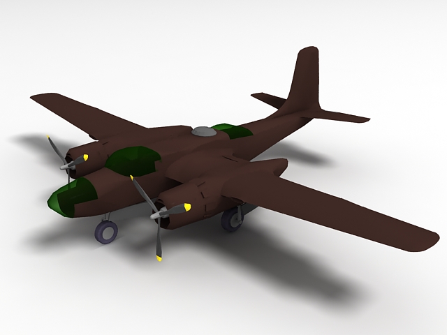 Douglas A-26 Invader Aircraft 3d rendering