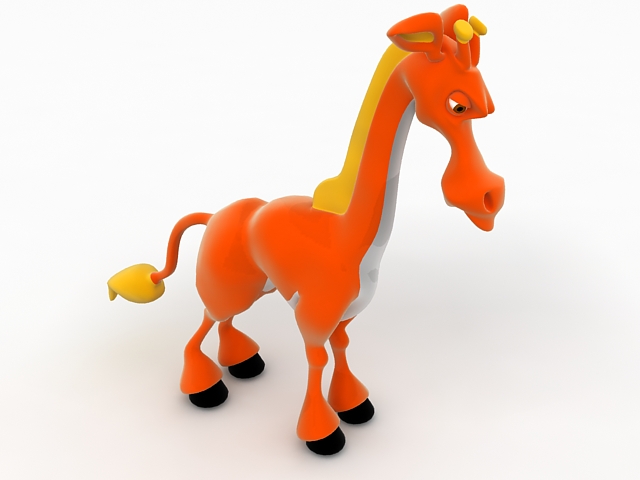 Cartoon foal 3d rendering