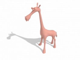 Baby giraffe cartoon 3d model preview