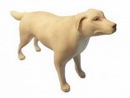 White dog 3d model preview
