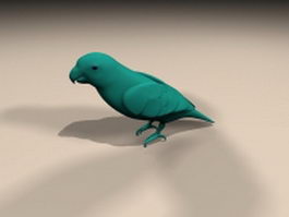 Blue parrot bird 3d model preview