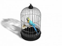 Parrot bird cage 3d model preview