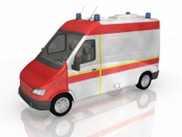 Ambulance van 3d model preview