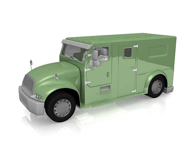 Armored bank truck 3d rendering