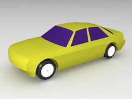 Yellow car 3d model preview