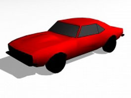 Red coupe car 3d model preview