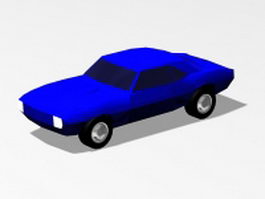 Blue car 3d model preview