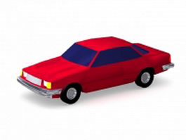 Ruby red car 3d model preview