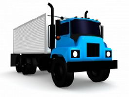 Box van truck 3d model preview