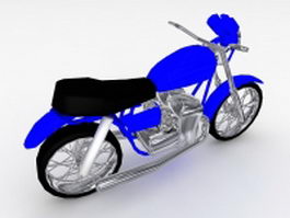 Blue motorcycle 3d model preview