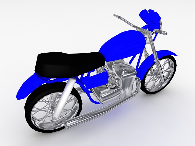 Blue motorcycle 3d rendering