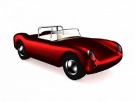 Red roadster 3d model preview