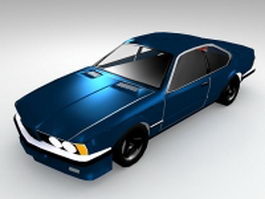 Cool blue car 3d model preview