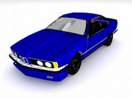 Blue racing car 3d model preview
