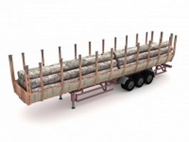 Forestry log trailer 3d model preview