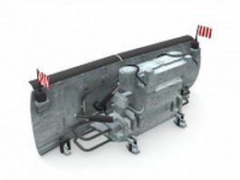 Truck mounted snow plow 3d model preview