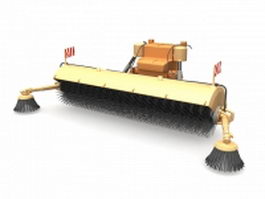 Truck mounted street sweeper 3d model preview
