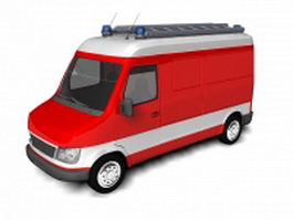 Small fire truck 3d model preview