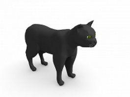 Black cat 3d model preview