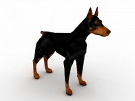 Doberman dog 3d model preview