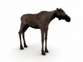 Female moose 3d model preview
