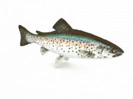 Rainbow trout fish 3d model preview