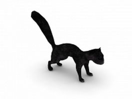 Black squirrel 3d model preview