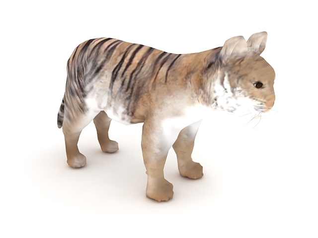 Tiger cub 3d rendering