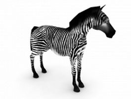 African zebra 3d model preview
