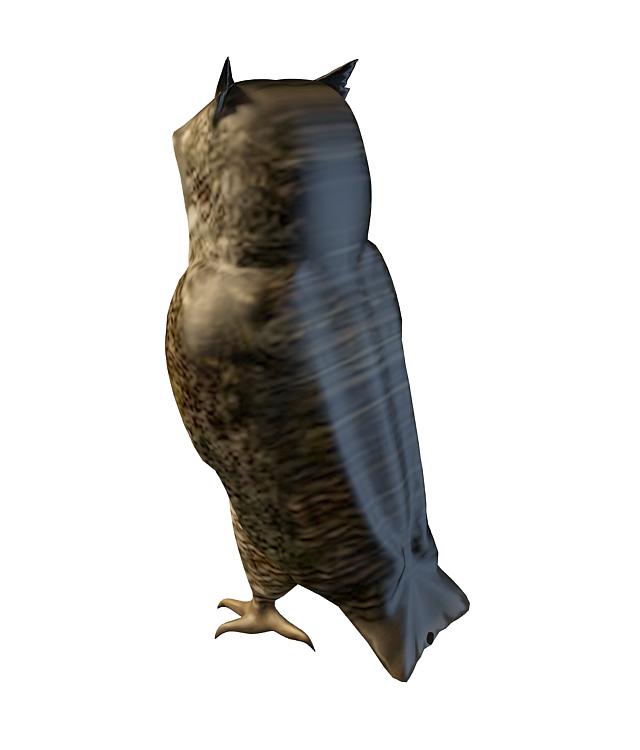 Brown owl bird 3d rendering