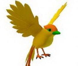 Yellow oriole bird 3d model preview