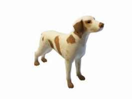 White and tan dog 3d model preview