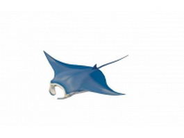Blue manta ray 3d model preview
