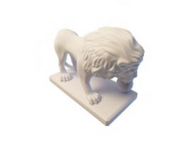 Lion garden statue 3d model preview
