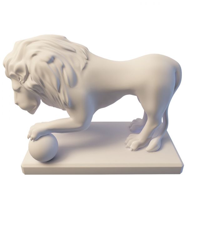 Lion garden statue 3d rendering