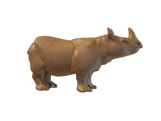 Rhinoceros statue 3d rendering