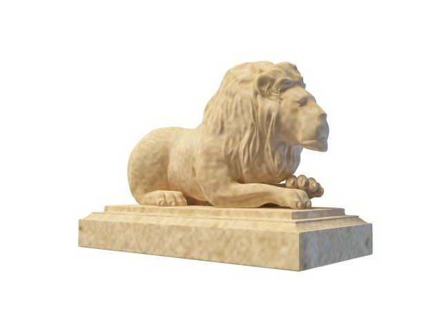 Marble lion statue 3d rendering