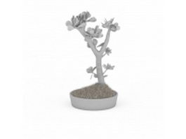 Potted bonsai tree 3d model preview