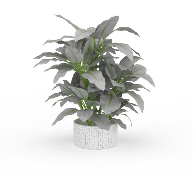Potted plant 3d rendering