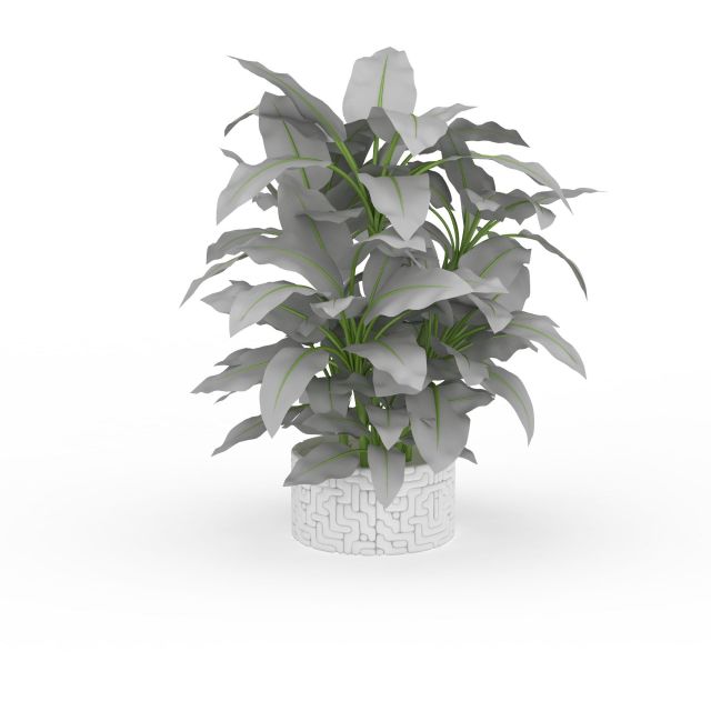 Potted plant 3d rendering
