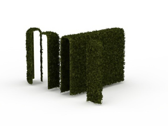 Trimmed hedge 3d rendering