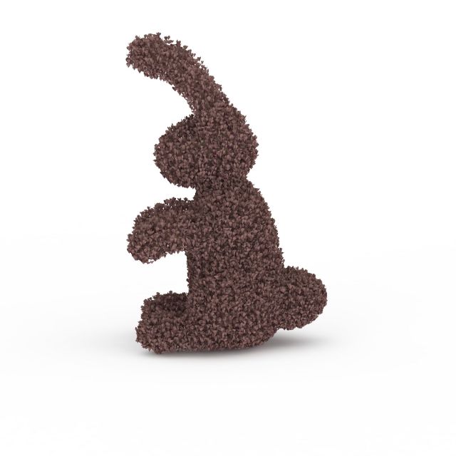 Rabbit topiary 3d rendering