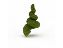 Spiral topiary tree 3d model preview