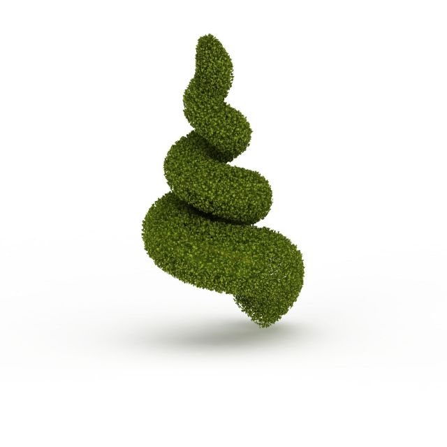 Spiral topiary tree 3d rendering
