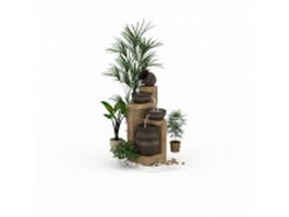Miniature garden fountain 3d model preview