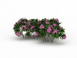 Pink flowers plants 3d model preview