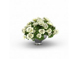 Flowers in decorative planter 3d model preview