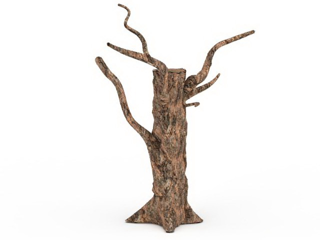 Dead tree stump 3d rendering